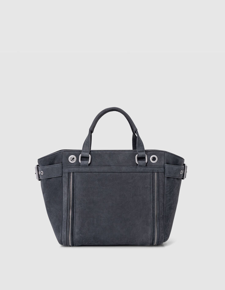 Sac cabas 1440 gris cuir nubuck Taille Medium Femme-3