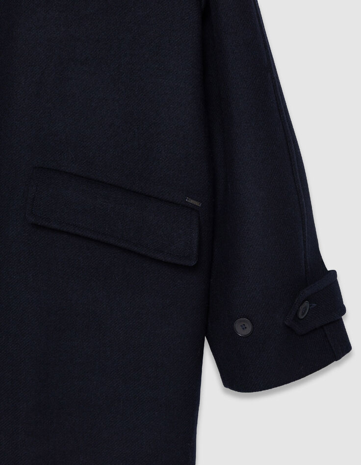 Men's navy blue long coat-8