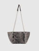 Sac LE 1440 MEDIUM DENIM matelassé chevrons femme-5