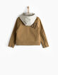 Camelbraune Jungenjacke mit abnehmbarer Kapuze -3
