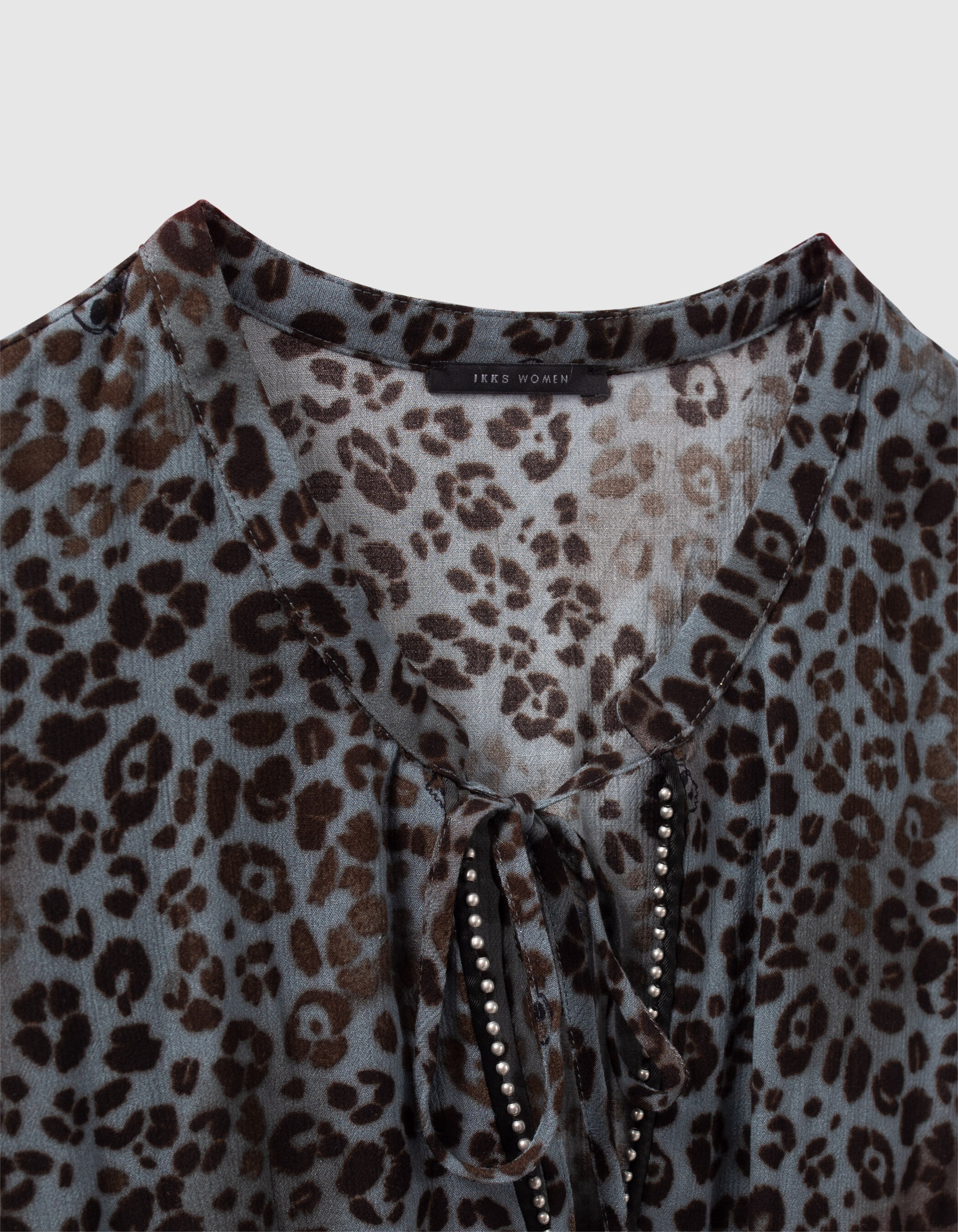 Women s blue LENZING ECOVERO rock leopard long dress IKKS