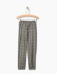 Pantalon noir à carreaux fille-3