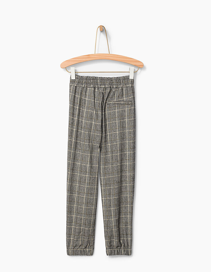 Pantalon noir à carreaux fille-3