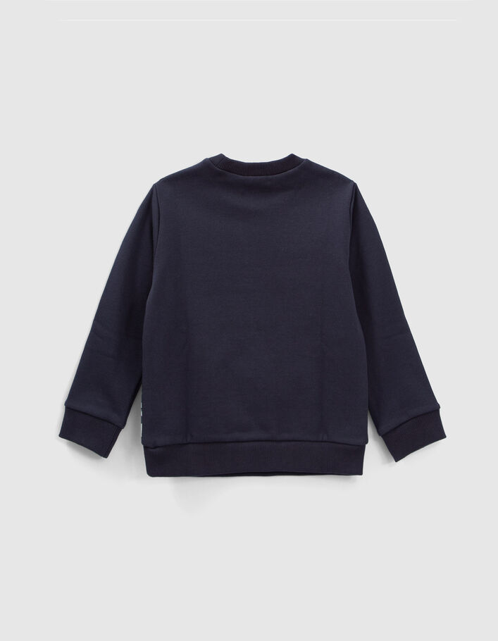 Boys’ navy sweatshirt with buildings and badges image-4