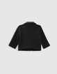 Baby girls’ black micro-velvet biker-style cardigan-3