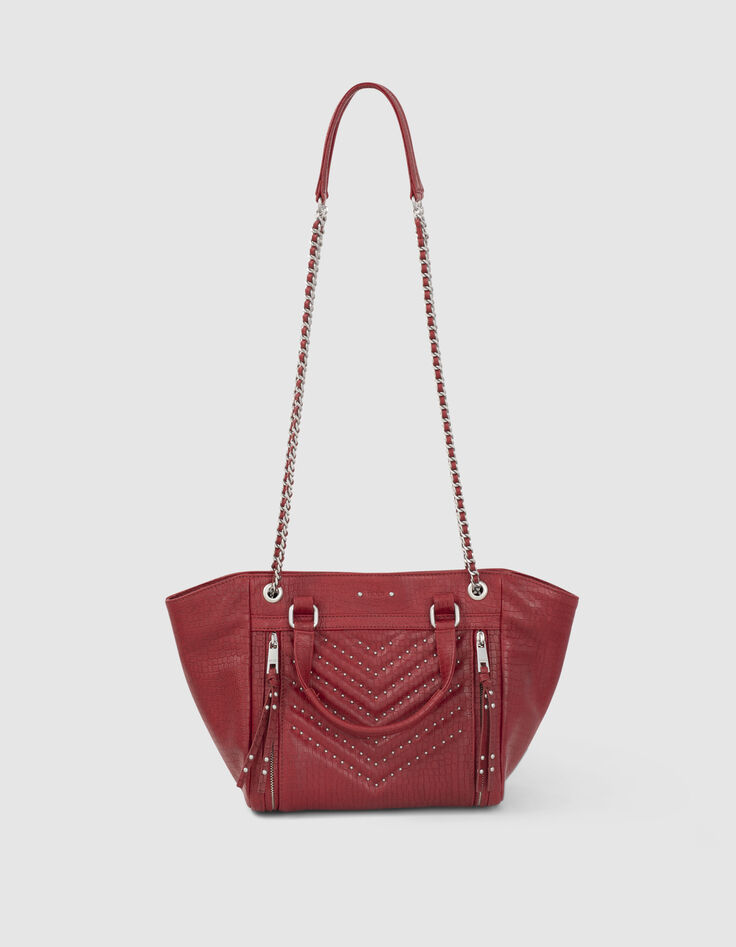 Bolso cab&aacute;s 1440 Medium cuero rojo cocodrilo mujer-5