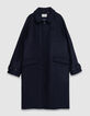 Men's navy blue long coat-7