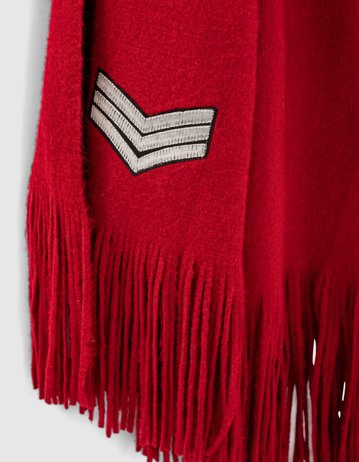 Echarpe en fine maille coloris rouge badge chevron femme-2