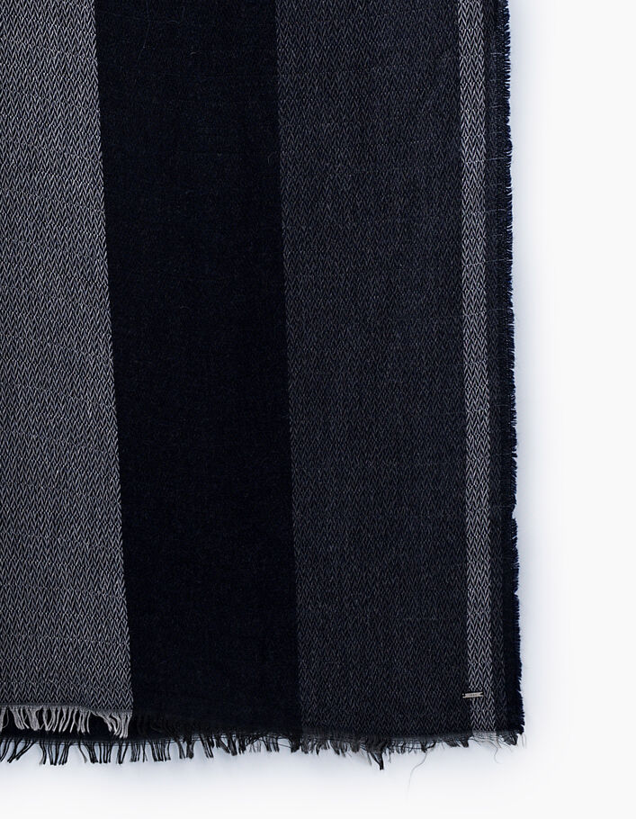 Marineblauwe sjaal met brede strepen Heren-4