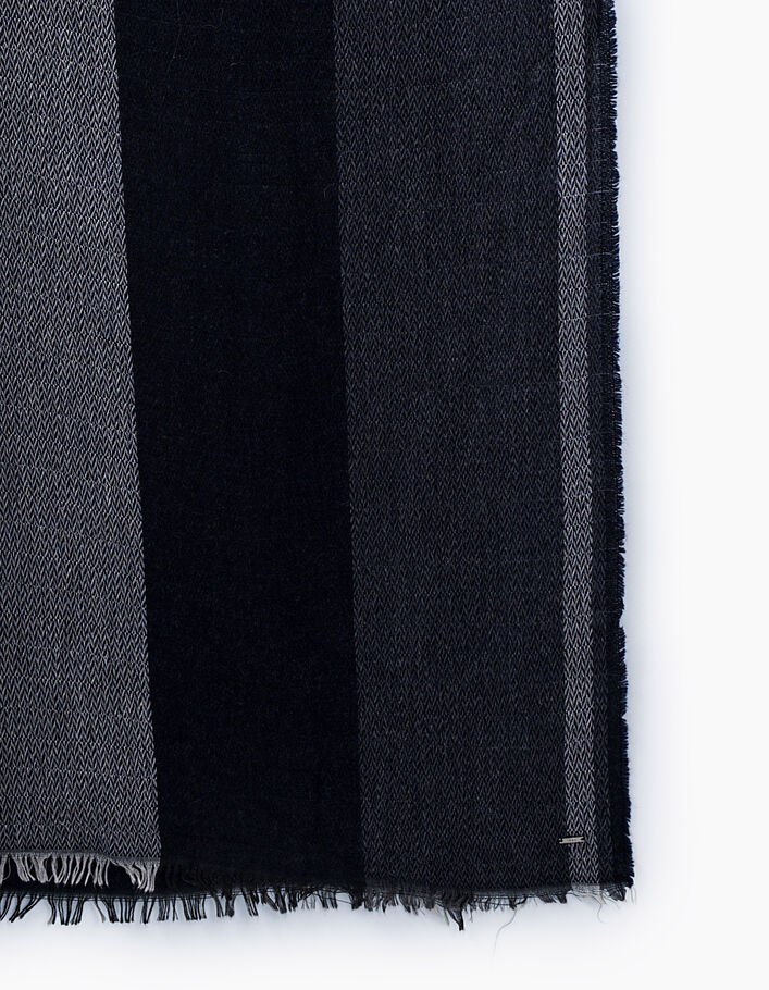 Men’s navy wide-striped scarf - IKKS