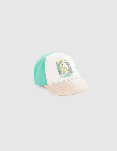 Gorra verde, crudo y beige diseño plátanos bebé niño - IKKS