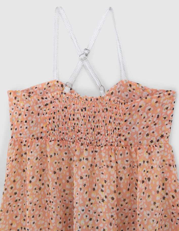 Robe en soie et dentelle en orange – Chloe Kids