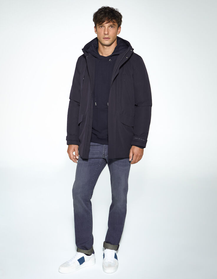 Sudadera azul oscuro ecológico capucha Hombre-5