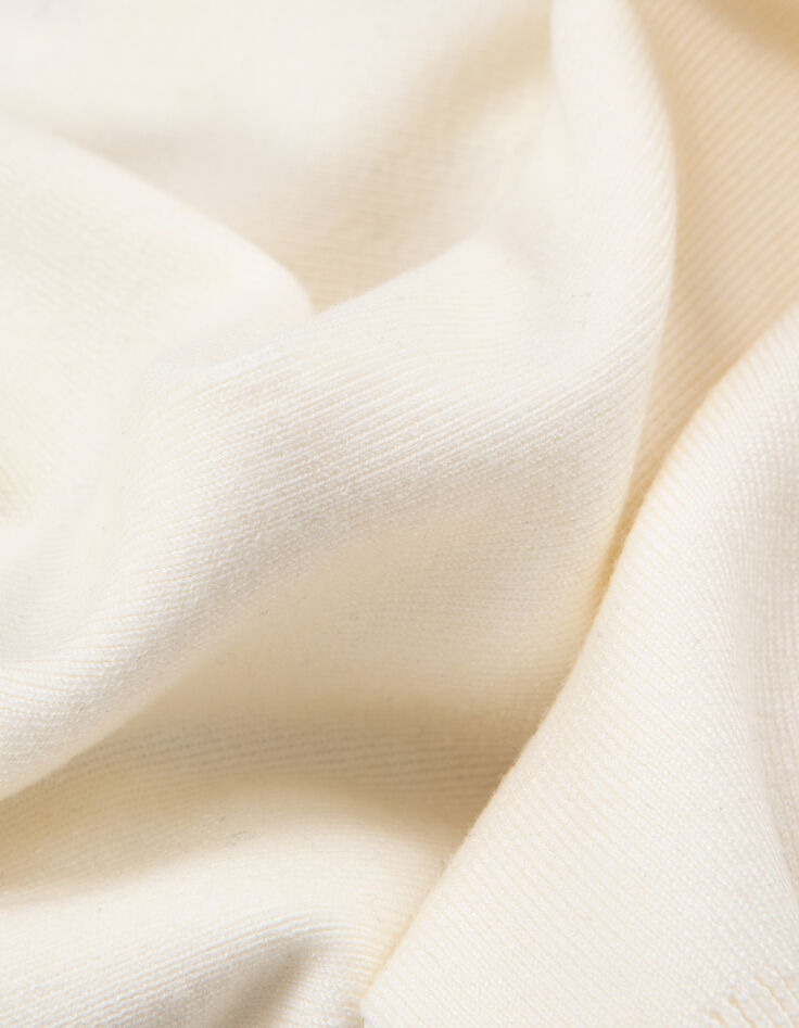 Ecru gebreide damestrui met schouderknopen-2