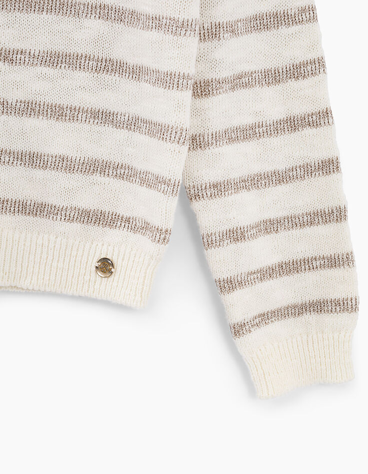 Jersey crudo tricot rayas y calado niña-3