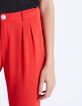 Women’s loose red crêpe 7/8 trousers-5