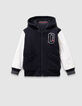 Blouson réversible esprit teddy noir et gris garçon-9