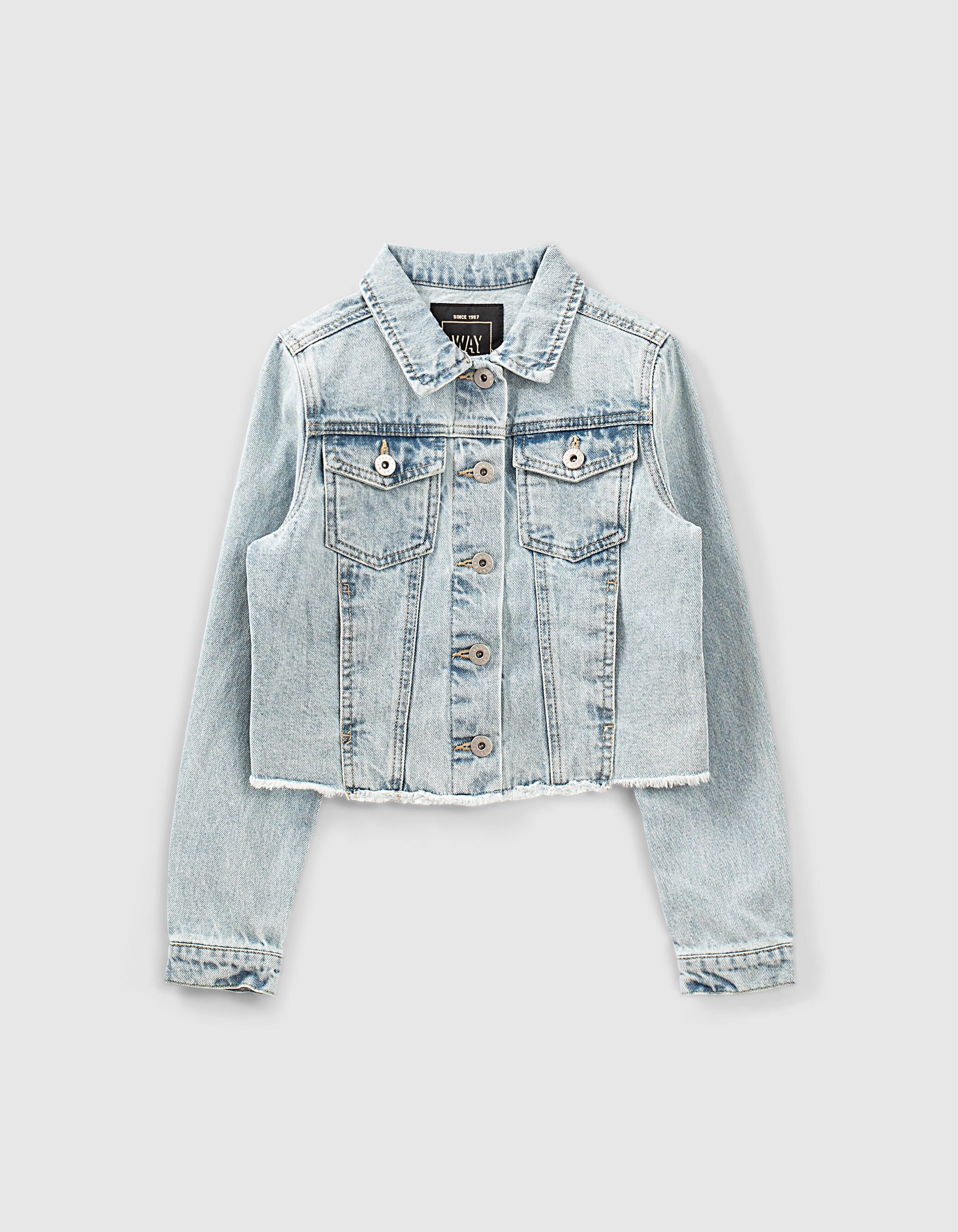 Veste jean a frange outlet