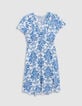 Robe LENZING™ ECOVERO™ imprimé faïence bleu Femme-6