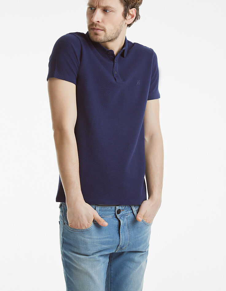 Polo bleu homme-5