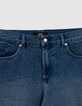 Jean wide leg cropped bleu Femme-2