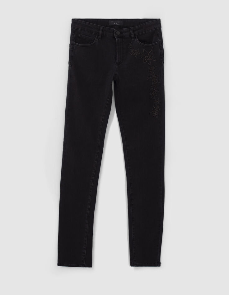 Zwart slim jeans sculpt up bloemenborduursels Dames-6
