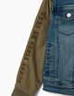 Stone blue jeansjack kaki mouwen jongens-3