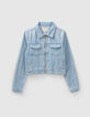 Light blue jeansjasje biokatoen Dames-6
