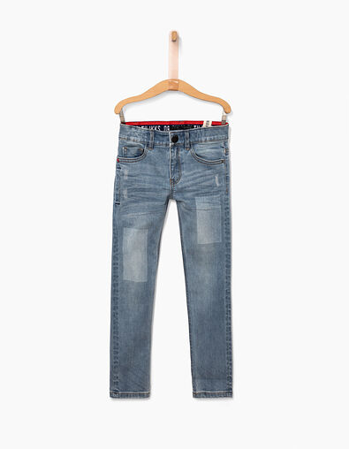 Jean slim stone blue à rectangles délavés garçon - IKKS