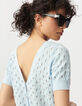 Blue fine knit back/front reversible cardigan-6