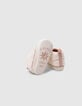 Ecru sherpa sneakers with baby girl heart-3