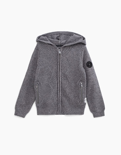 Cárdigan granito jaspeado cremallera tricot relieve niño - IKKS