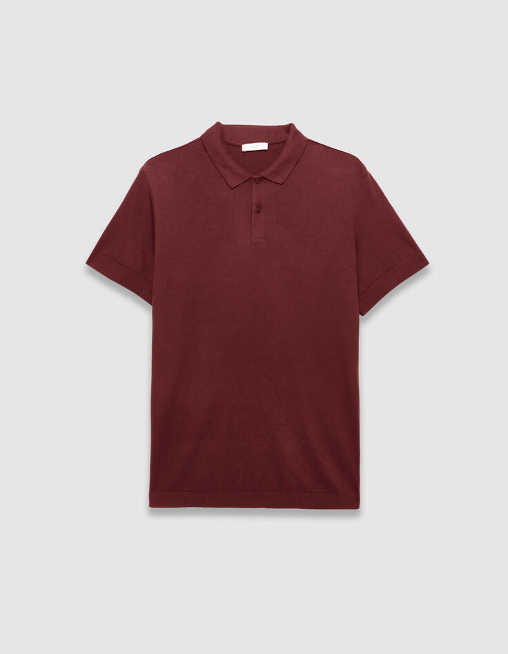 Polo bordeaux coton modal manches courtes Homme-5 Polo bordeaux coton modal manches courtes Homme-5