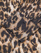 Blouse marron col lavalli&egrave;re motif l&eacute;opard Femme-9