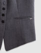 Gilet de costume sans manches gris rayures tennis Femme-7