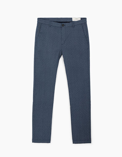 Men’s indigo cross-print chino trousers - IKKS
