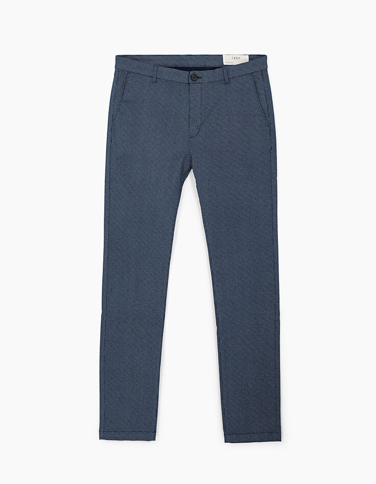 Pantalon chino indigo imprimé croix Homme-1 Pantalon chino indigo imprimé croix Homme-1