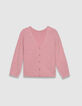 Cardigan rose tricot réversible devant/dos Femme-7