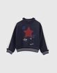 Sweat marine avec étoile sequins réversibles fille-2