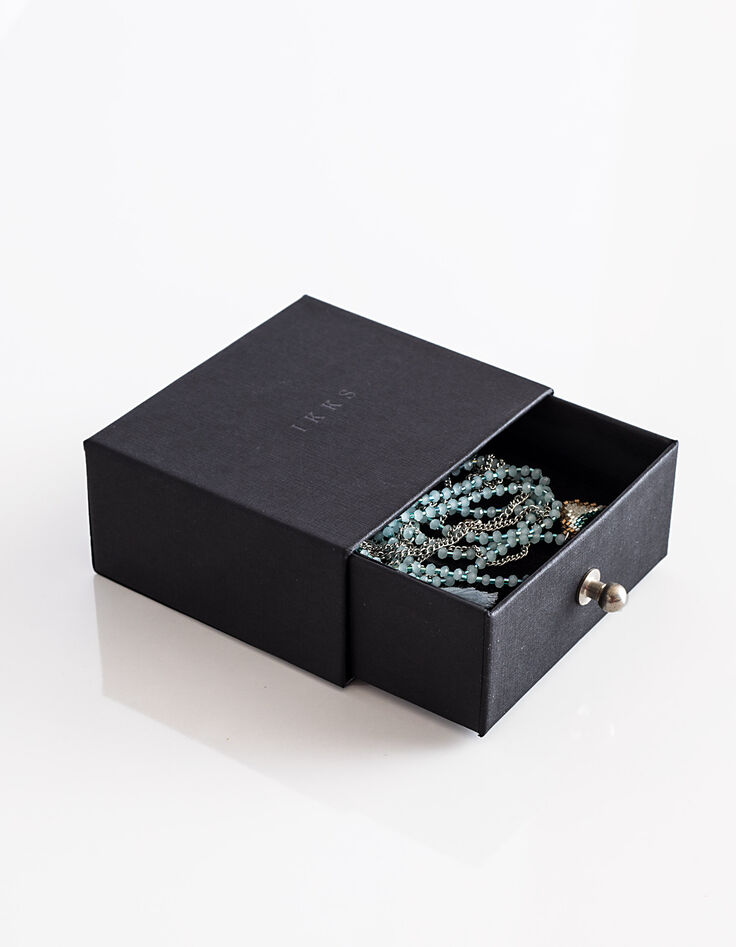 Collier sautoir double rangs œil bijou femme-2