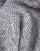 Grauer Rollkragenpullover für Damen mit Lurex-Rippung-7
