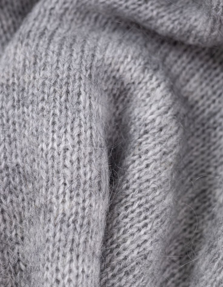 Grauer Rollkragenpullover für Damen mit Lurex-Rippung-7 Grauer Rollkragenpullover für Damen mit Lurex-Rippung-7