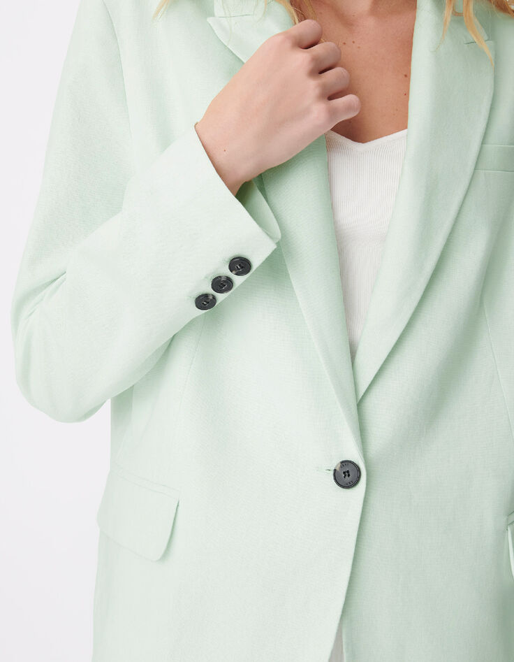 Damesjas in oversized groen linnen katoenmix-5