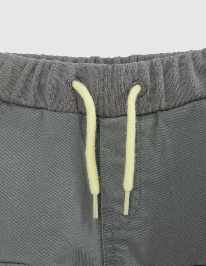 Baby boys’ khaki mixed fabric CARGO trousers - IKKS