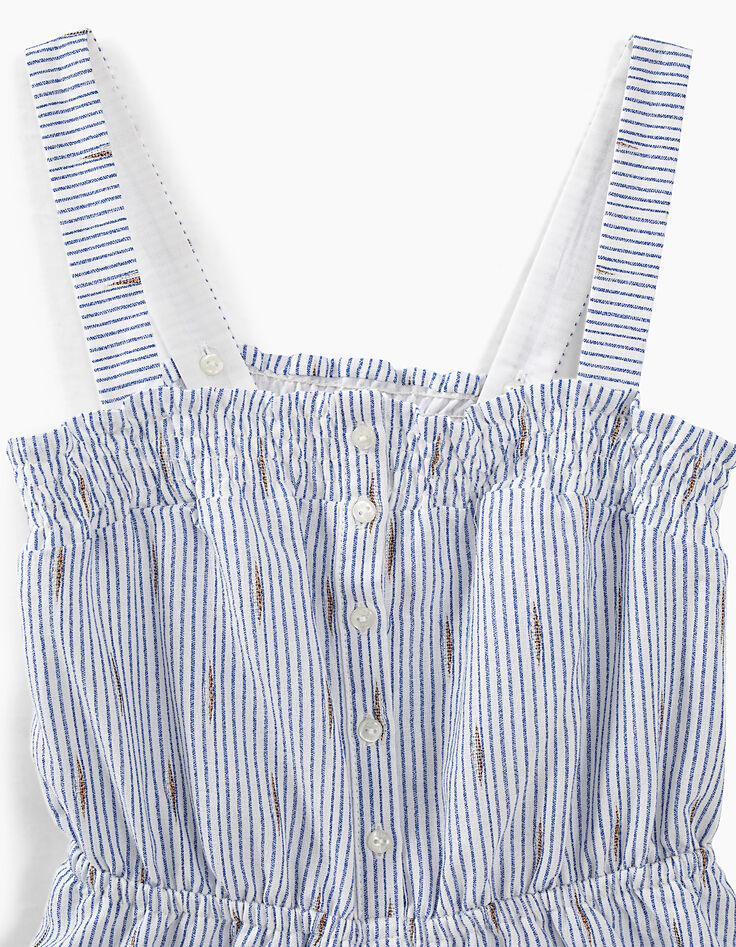 Robe navy rayé à bretelles fille-4