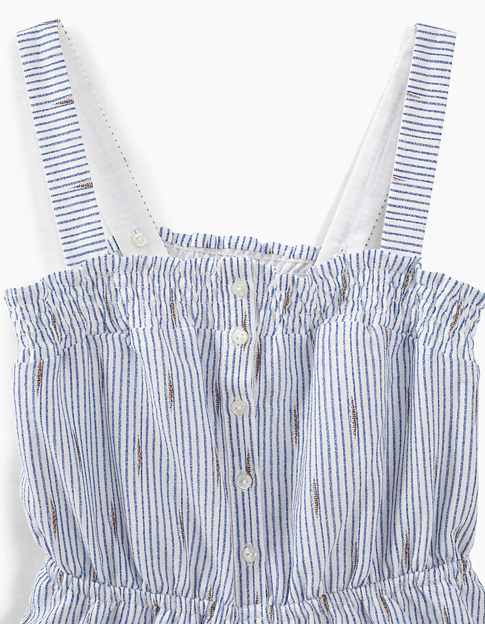 Girls’ navy striped dress with straps - IKKS