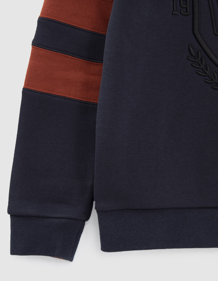 Boys’ navy sweatshirt with XL textured embroidery-5