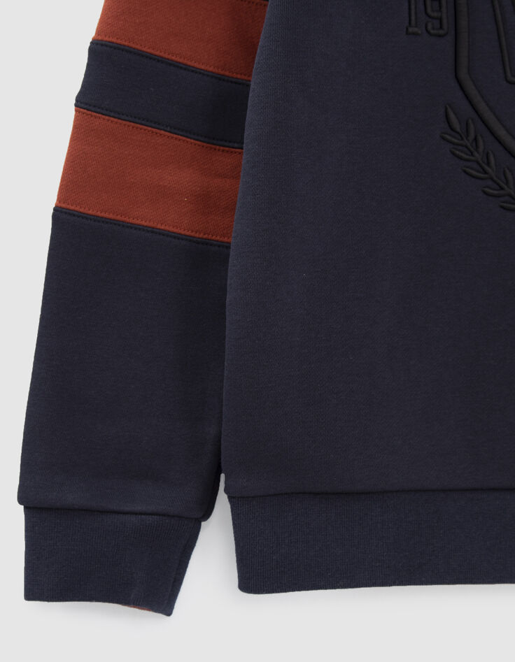 Boys’ navy sweatshirt with XL textured embroidery-4