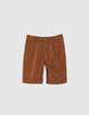Boys’ camel Bermuda shorts with detachable straps-3