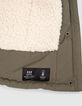 Girls’ khaki quilted back fur-lined parka-4